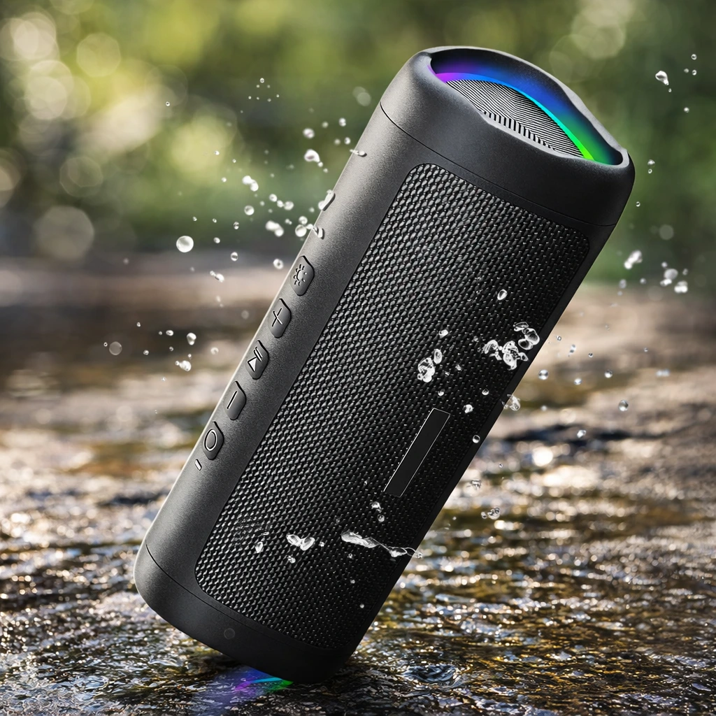 Bluetooth Speaker with HD Sound, Portable Wireless, IPX5 Waterproof, Up to 20H Playtime, TWS Pairing, BT5.3, for Home/Party/Outdoor/Beach, Electronic Gadgets, Birthday Gift (Black)